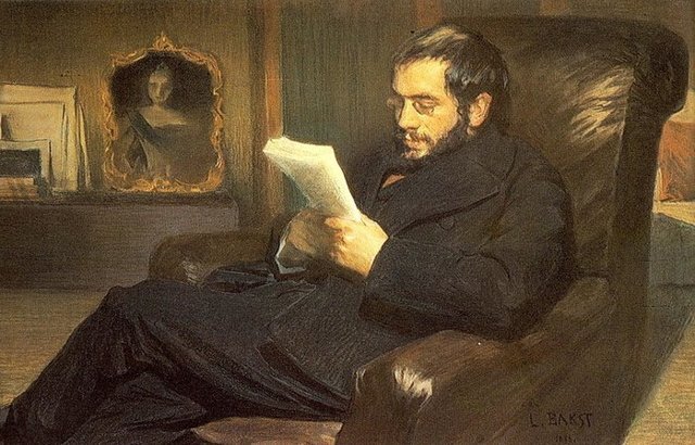 Портрет Бенуа, работа Леона Бакста (1898)
