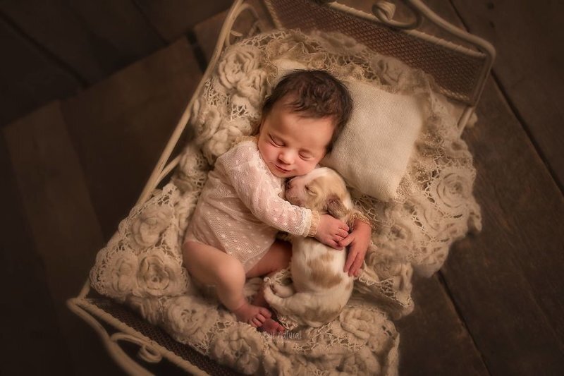 Удивительно трогательные фотографии малышей с животными.