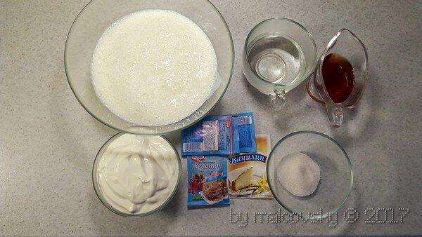 Ингредиенты для приготовления десерта