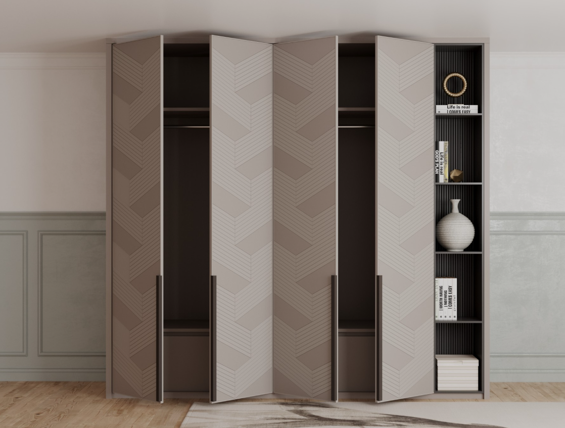 Шкаф «Geometric» от МЕБИУС  — фрезеровка оптическая иллюзия 