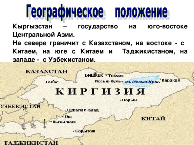 Карта киргизии границы