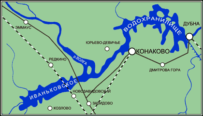 Иваньковское водохранилище карта