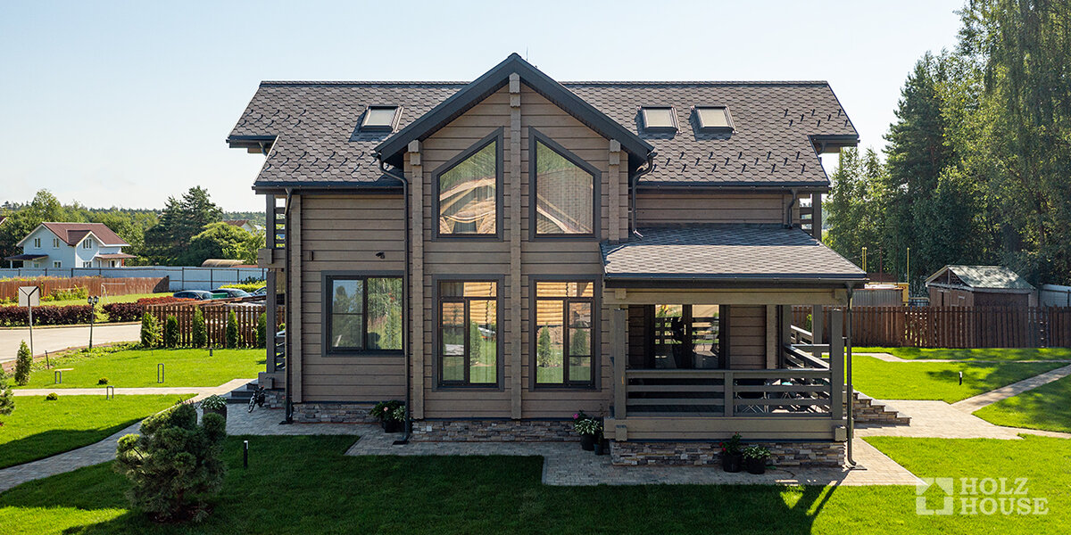 Дом из клееного бруса по проекту "Прага-мини"