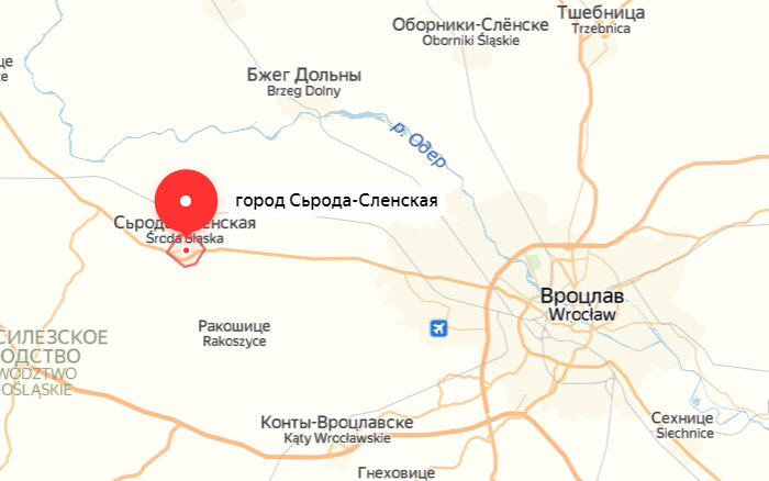 Сьрода-Слёнска на карте