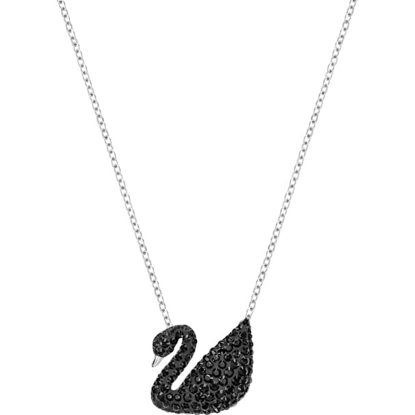 Swarovski Iconic Swan Подвеска, черный кристалл, родиевое покрытие, 6000р