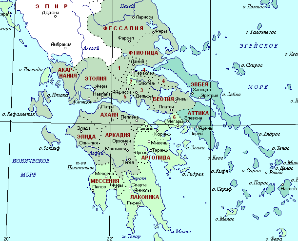 Фессалия на карте Греции