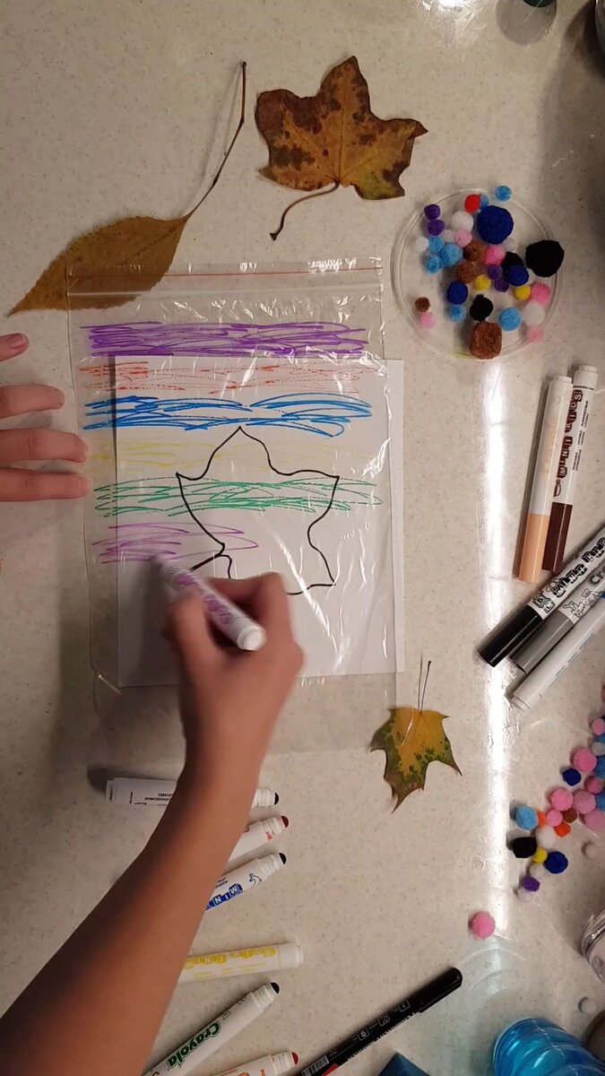 Рисуем фломастерами по пакету