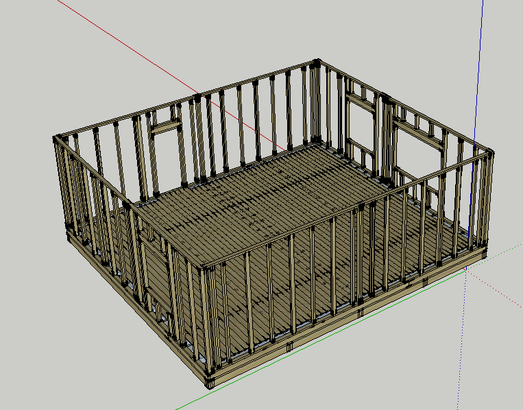 Ставим каркас внешних стен.