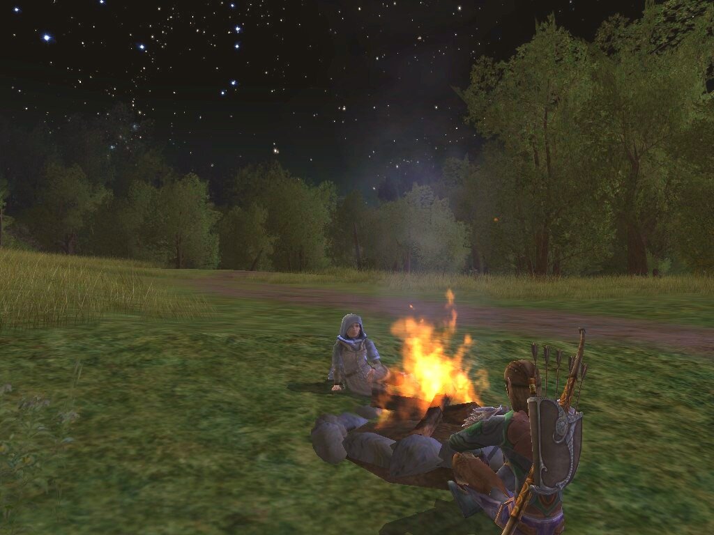 Цветика и Эларан у костра