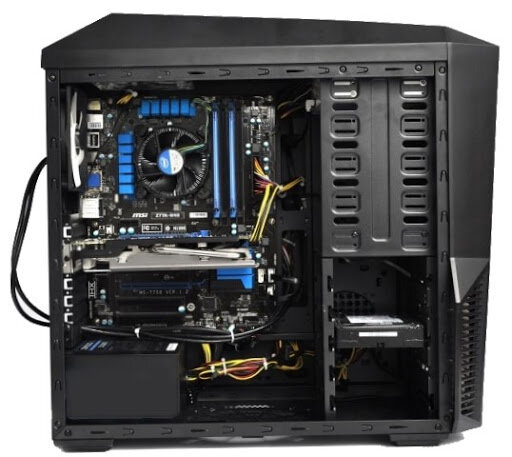 ПК в сборе, вид изнутри