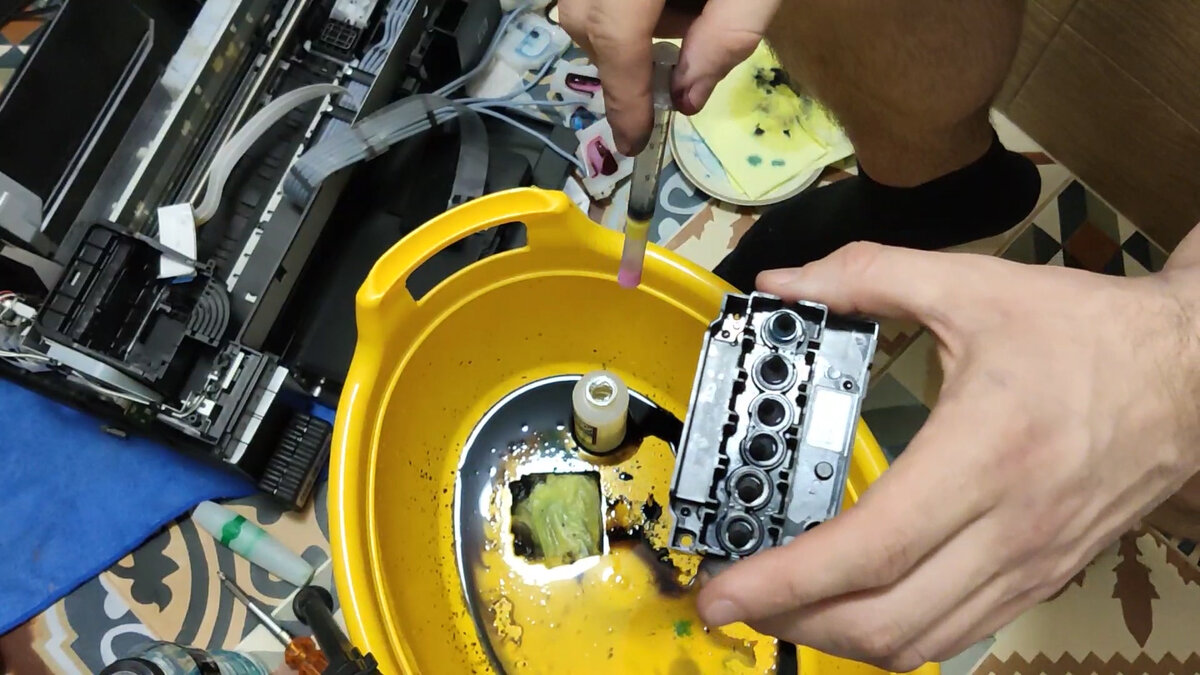 продувка головки струйного принтера