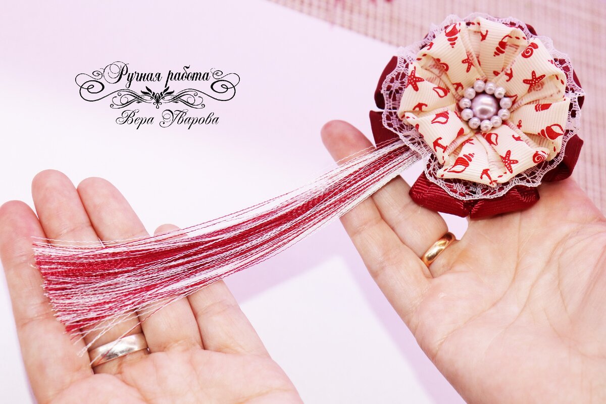 Бантики из РЕПСОВОЙ ленты 2,5см и ФАТИНА/ Bow of rep ribbon and tulle/ РукодельницаDIY