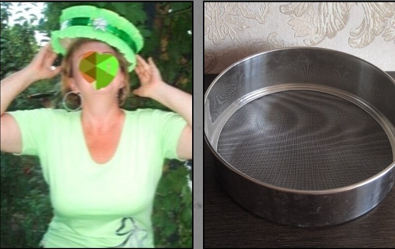 Свадебное сито на моей голове. Фото коллаж автора