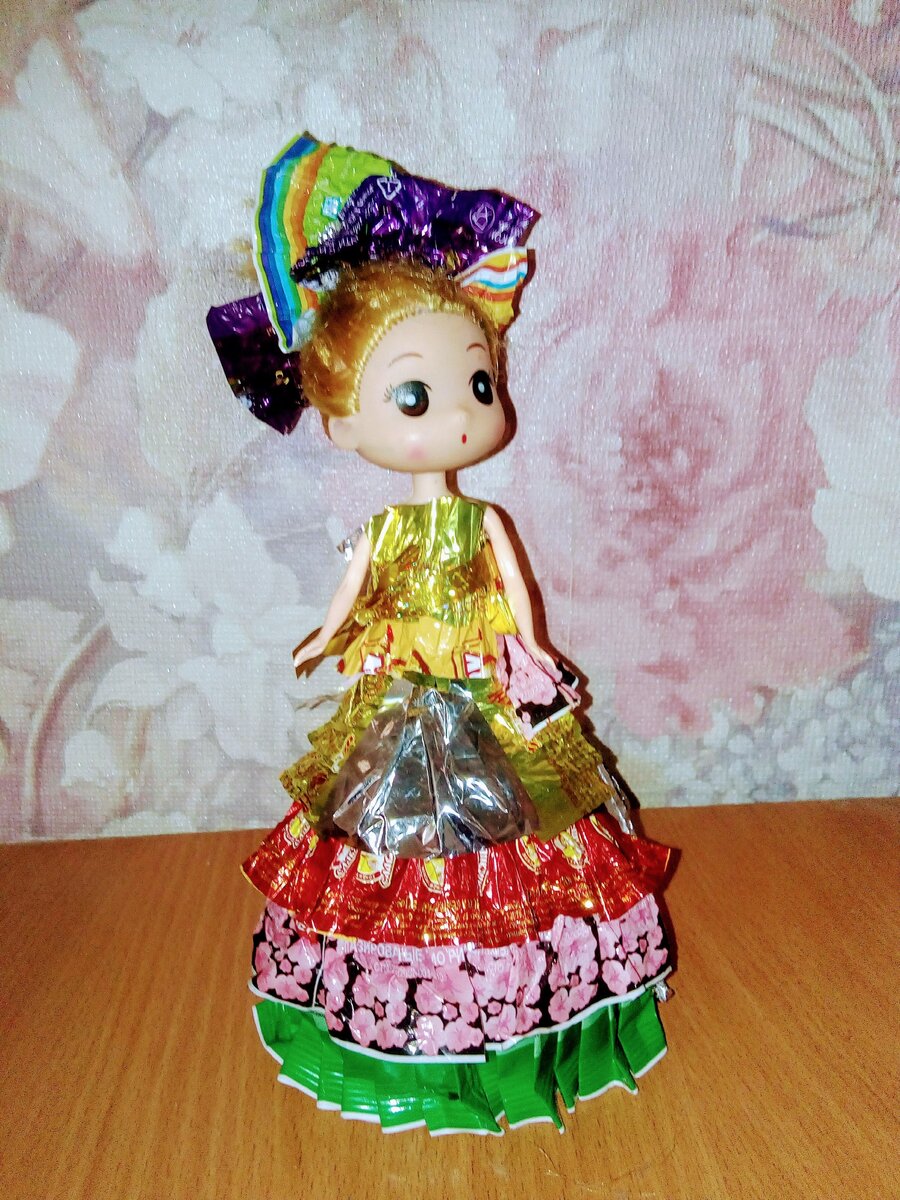 букет из конфет платье куклы как сделать