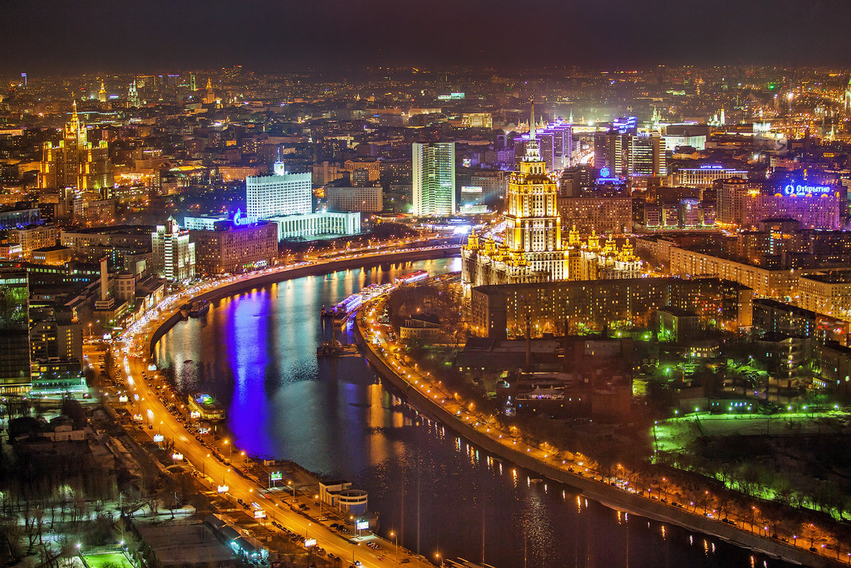 Ночная Москва сверху