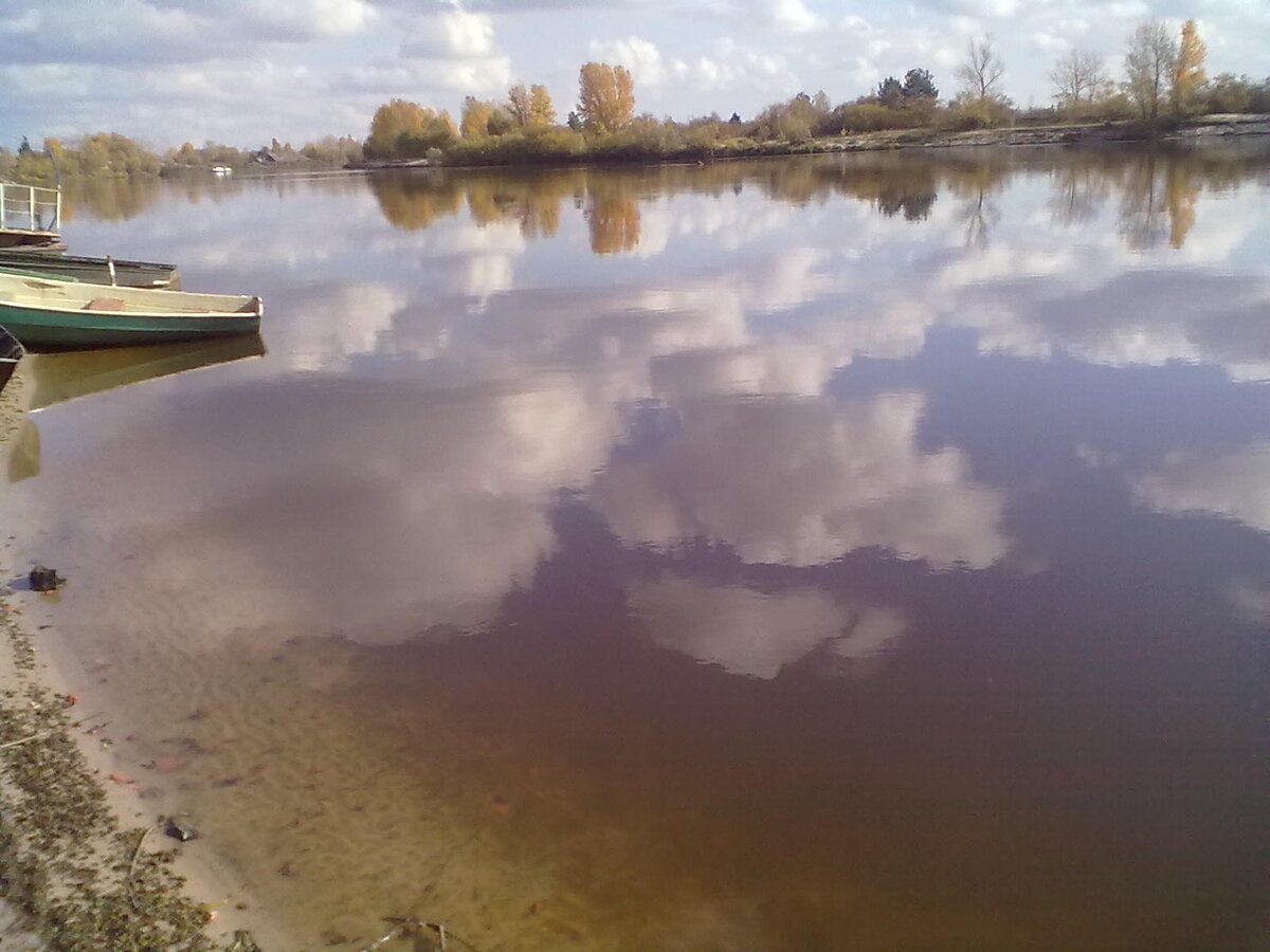 Правый берег реки Припять. Городской пляж.