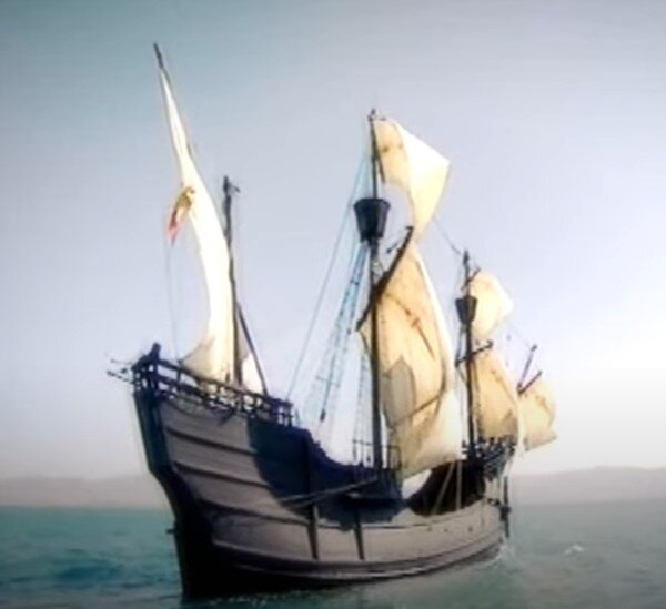 Копия одного из кораблей Магеллановой экспедиции. Кадр из фильма BBC.