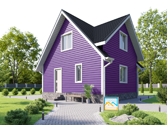 Проект каркасного дома 6х7 "Осло" - 70 км. м.