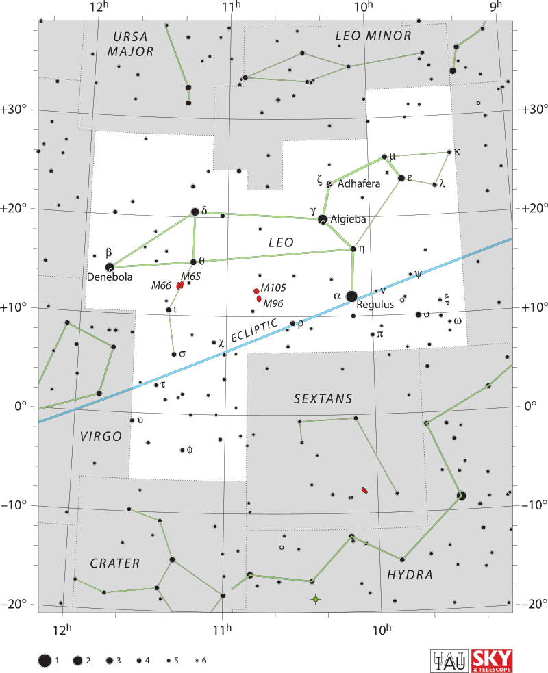 Созвездие Льва By IAU and Sky &amp; Telescope magazine (Roger Sinnott &amp; Rick Fienberg)