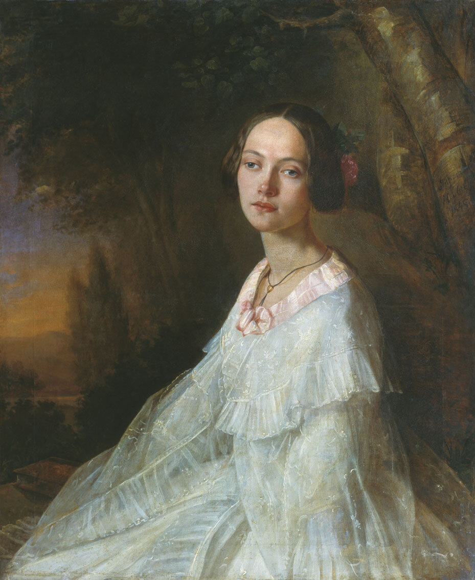 Ю.В. Жадовская. Портрет работы Н.А. Лаврова.1845 г. Из открытых источников.