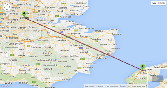 Примерная траектория полета ракеты Фау-1