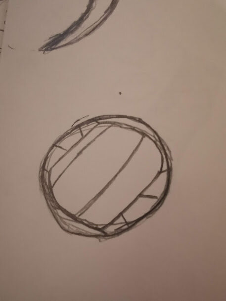 Um, I myself can not understand why, but the drawing of the ball is difficult for me, but the ball will be in my sketch anyway. This picture shows a volleyball.