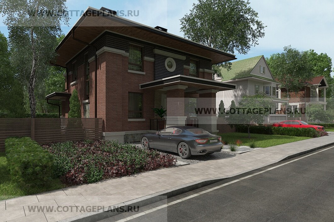 1-й и 2-й фасады дома. Источник фото: https://www.cottageplans.ru