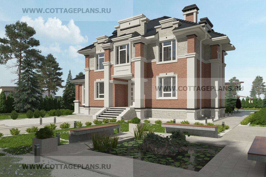 1-й и 4-й фасады дома. Источник фото: https://www.cottageplans.ru