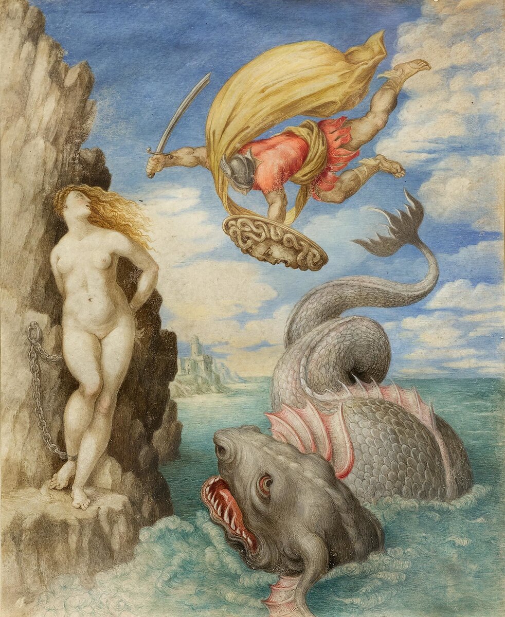 Персей спасает Андромеду от морского чудовища