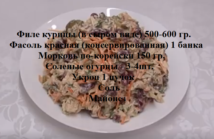                                  Ингредиенты для салата "Сытый барин"