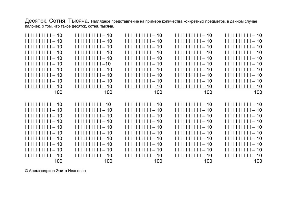 Десяток сотня тысяча миллион. Тысяча наглядный пример. Таблица знаков математики. Покажи единицы десятки сотни 1000.