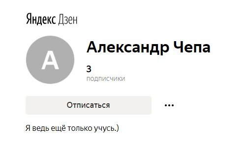 Январь 2020 года, создание страницы на Яндекс-Дзене.
