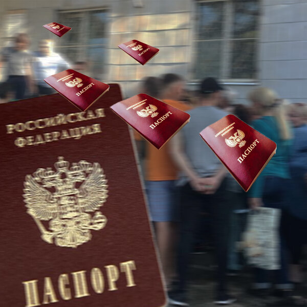 Очередь на получение паспорта на Донбассе всегда делится на две: российский паспорт и паспорт республики