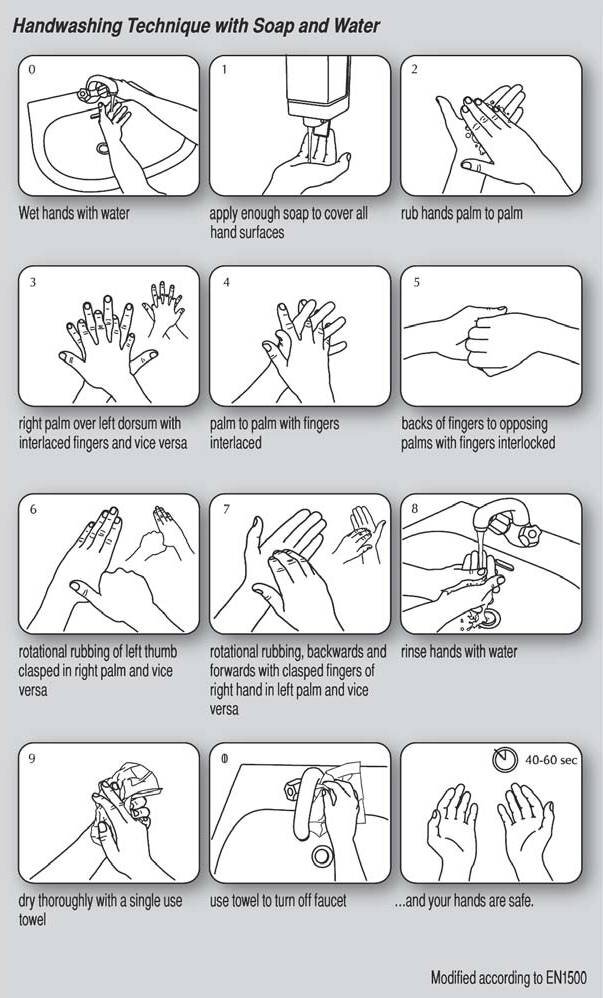 Как правильно мыть руки (ВОЗ)