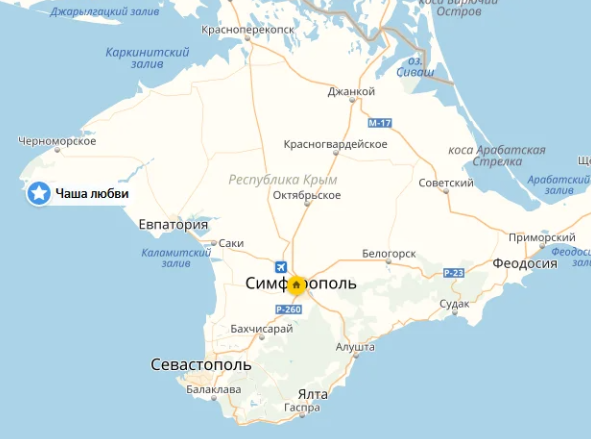 Карта крыма оленевка на карте