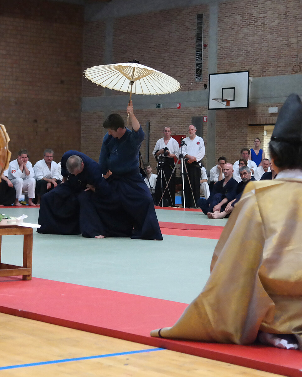 Хакко Деншин рю, техника с зонтом