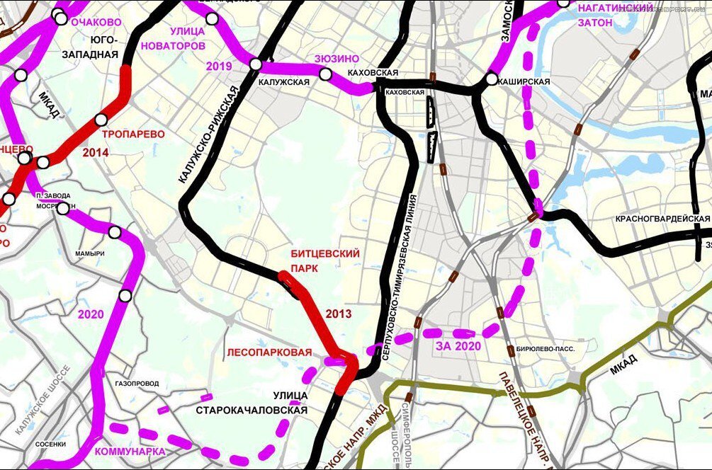Бирюлевская линия метро на карте москвы схема до щербинки