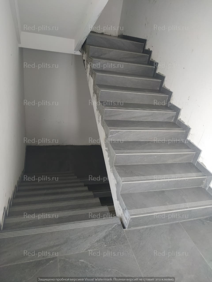 Лестница керамогранитом Carbon