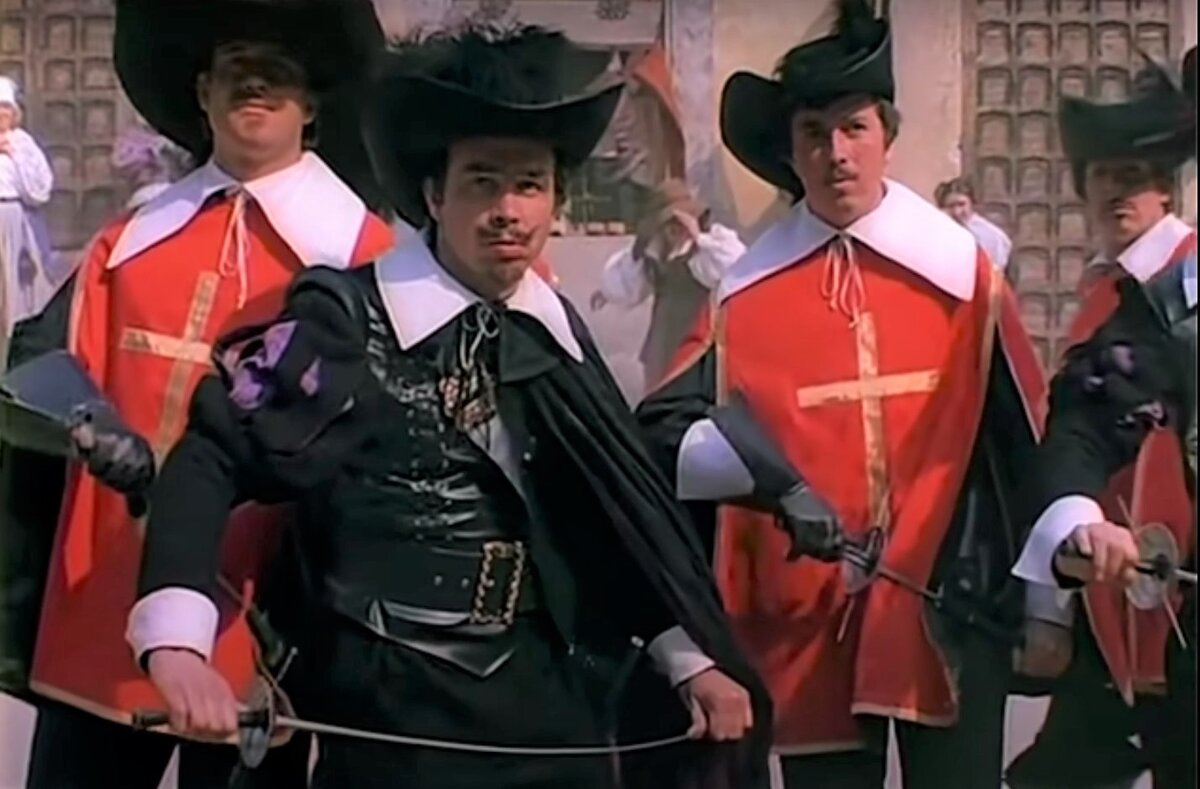 Легко узнаваемый спортивный инвентарь из фильма "Д'Артаньян и три мушкетёра".