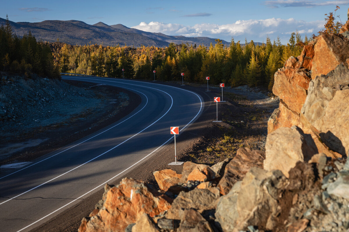 Трасса "Енисей" после перевалов через Саяны