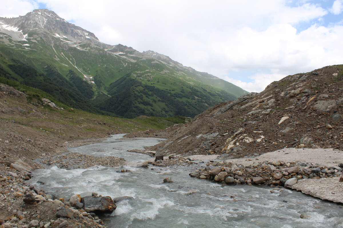 Алибекский ледник лето 2019