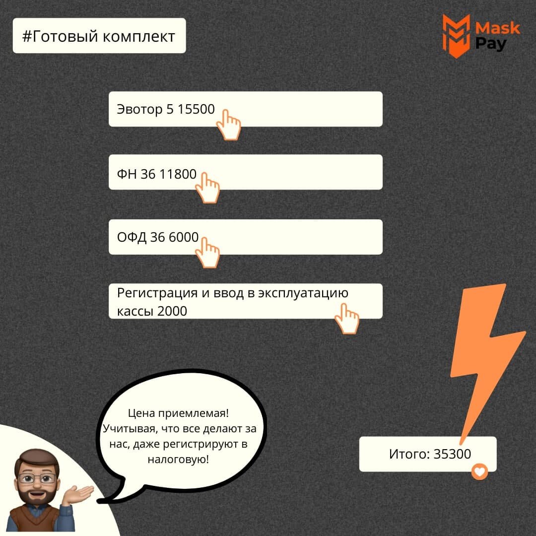 Данные цены актуальны на момент выхода статьи (ФН-фискальный накопитель, ОФД-оператор фискальных данных)