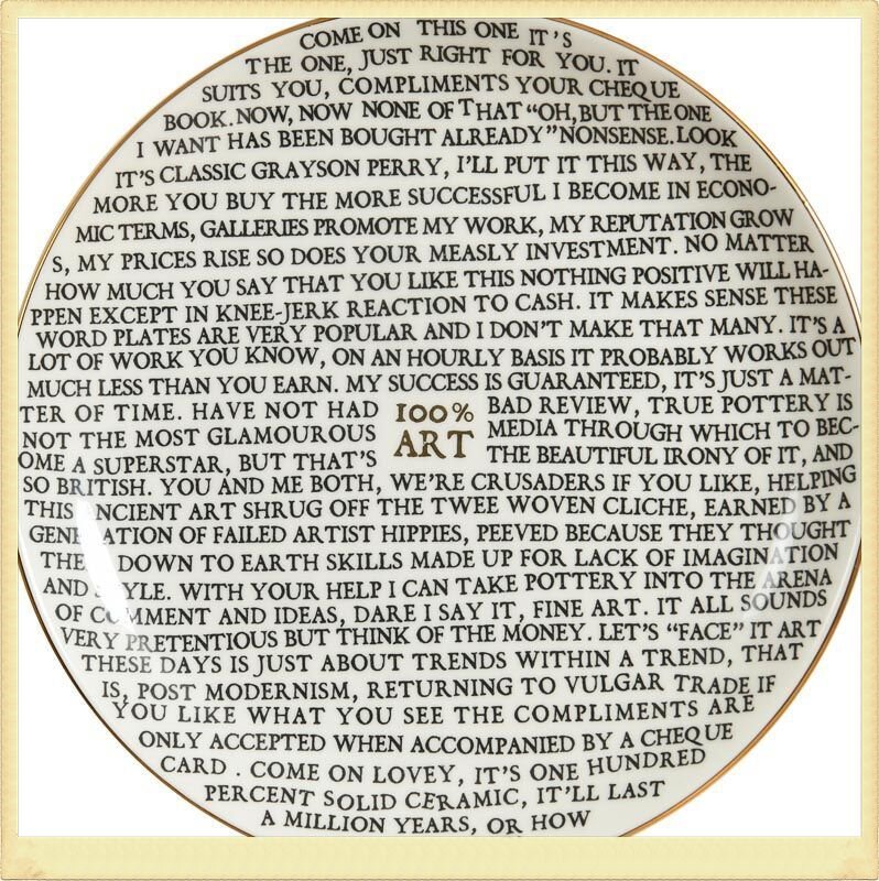 Grayson Perry / Грейсон Перри  100% Art Керамика, роспись.  Ø 22cm