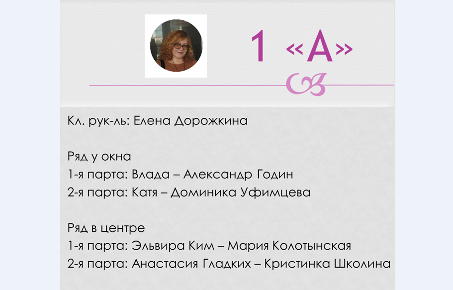 Список 1-го класса. 