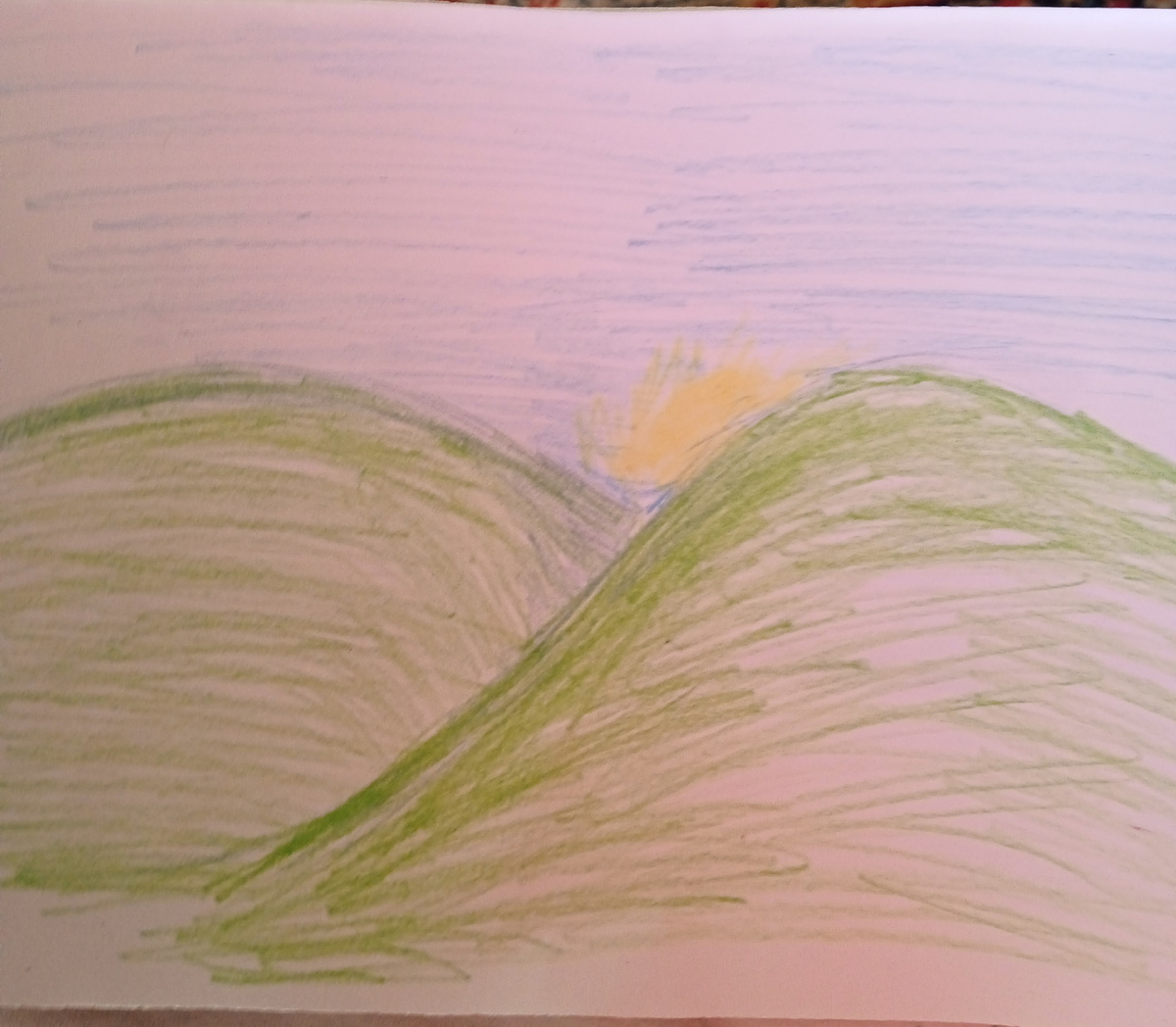 Примерно так выглядела местность ,куда я попала( мой рисунок).