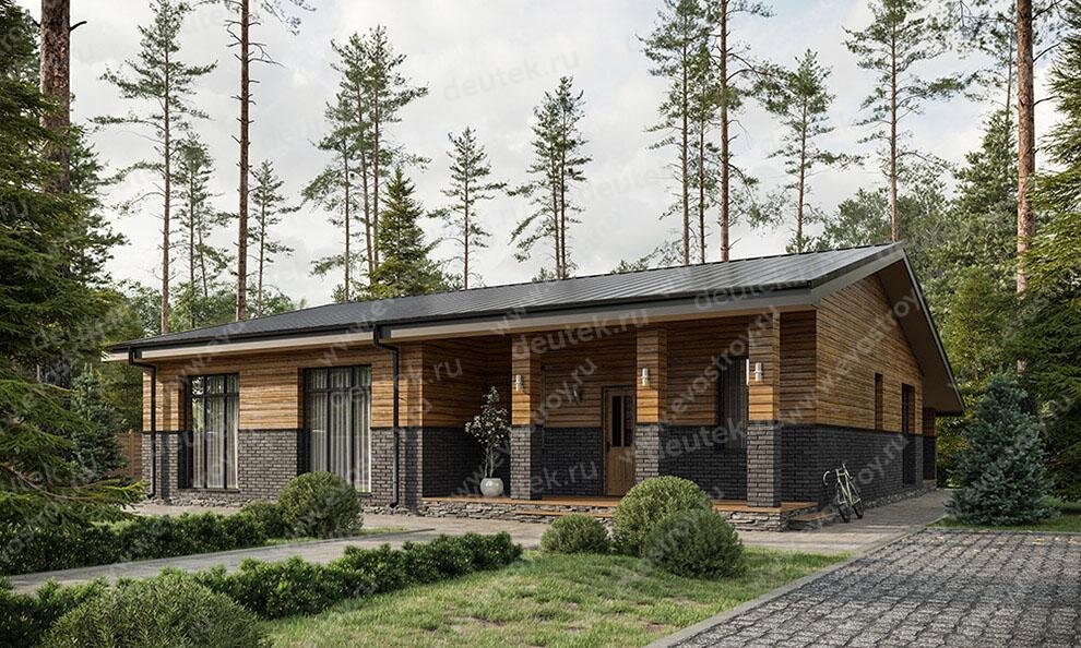 Проект одноэтажного дома 171 м2 с верандой и террасой - LK-9