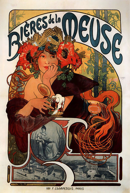 Альфонс Муха "Bières de la Meuse", 1897 г.