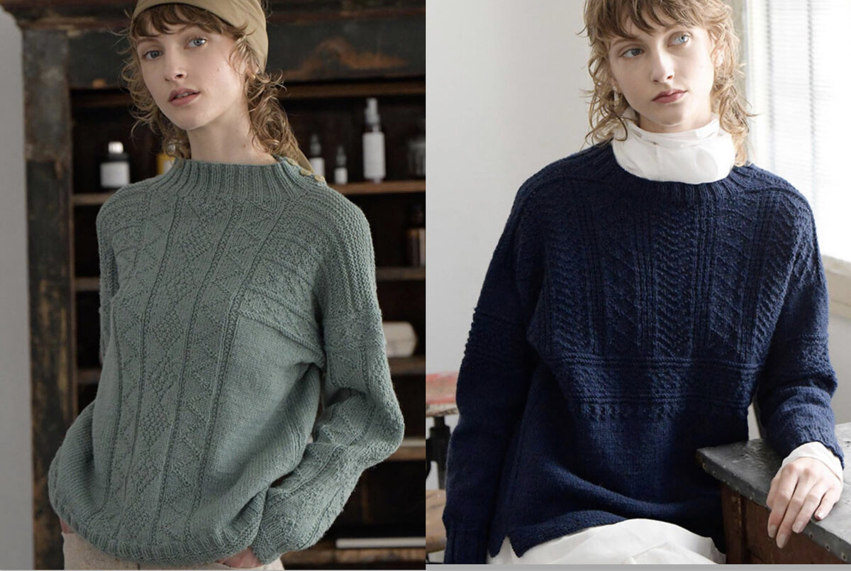 Пуловеры с рельефными рисунками