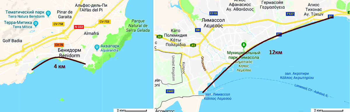 Карта лимассола с районами