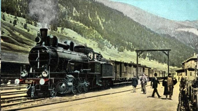 Фото: Orient-Express на станции Зальцбург (С) The Print Collector/Getty Images